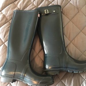 Navy Hunter Boots size 10